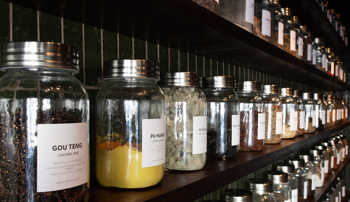 Dragon Hemp Apothecary herb wall Sag Harbor traditional Chinese medicine