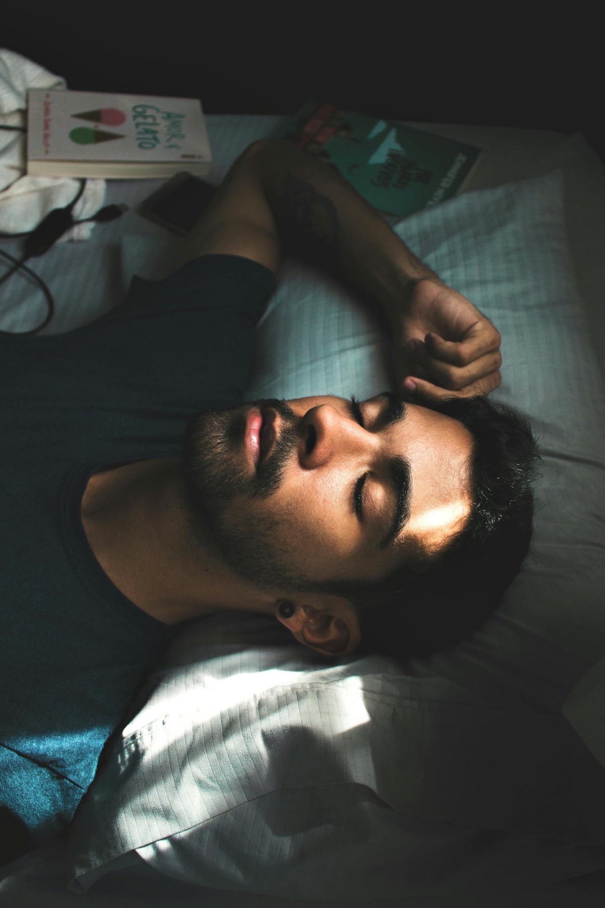 Man using THC for sleep.